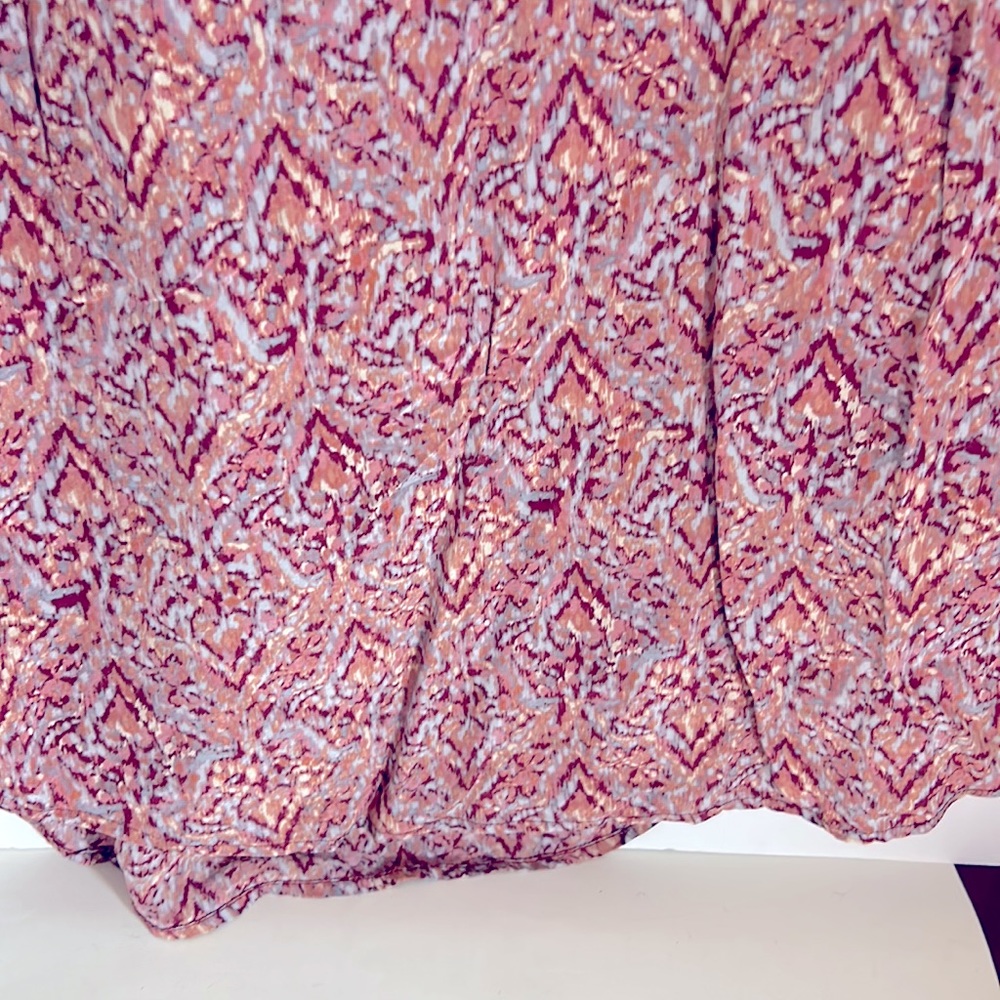 Max Studio long sleeve top size large pink blue silk light weight cottagecore - Picture 5 of 11